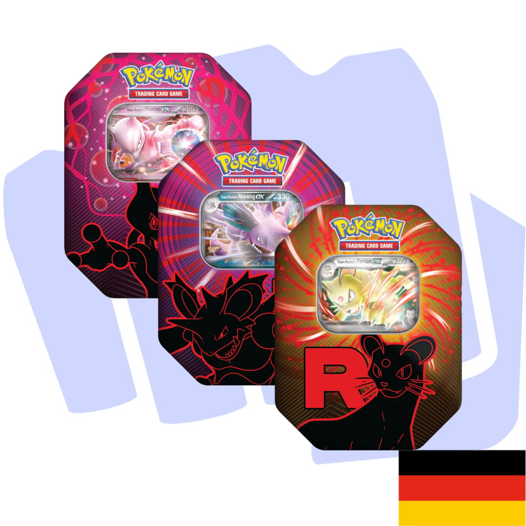 1x Pokemon Team Rocket Tin Sealed Deutsch ( zufälliges Design)