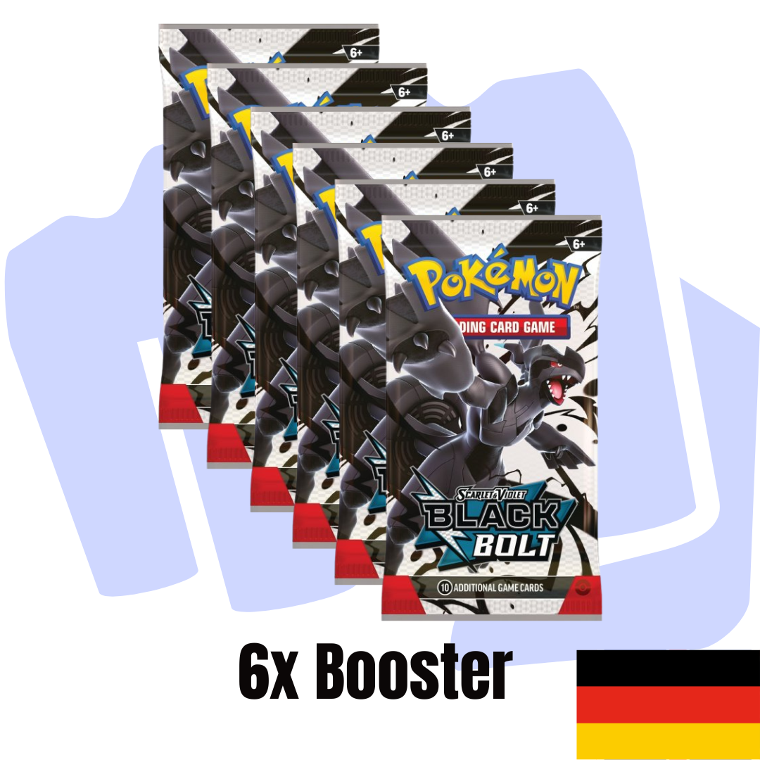 6x Pokemon Black Bolt/ White Flare Booster Englisch/Deutsch