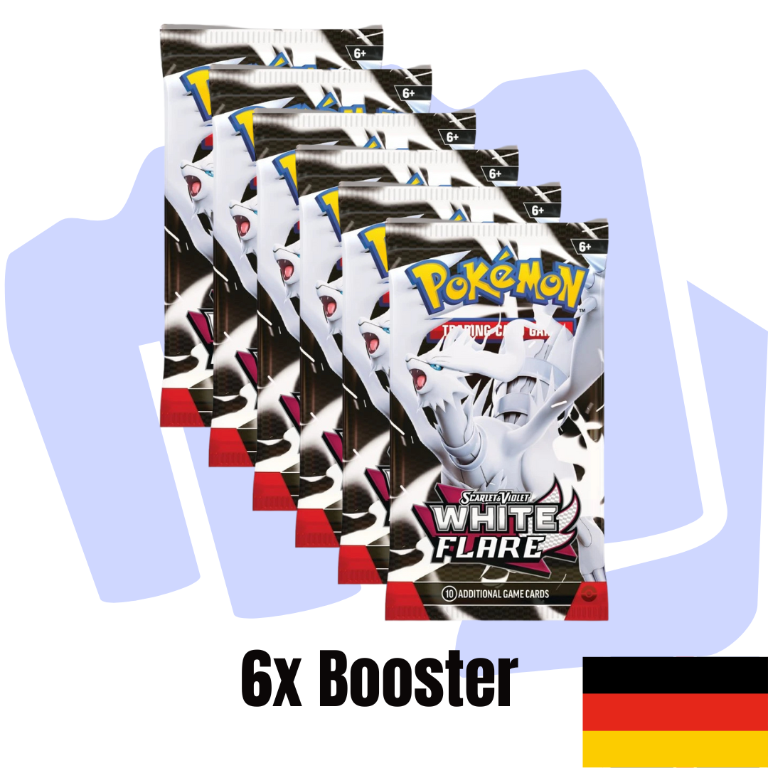 6x Pokemon Black Bolt/ White Flare Booster Englisch/Deutsch