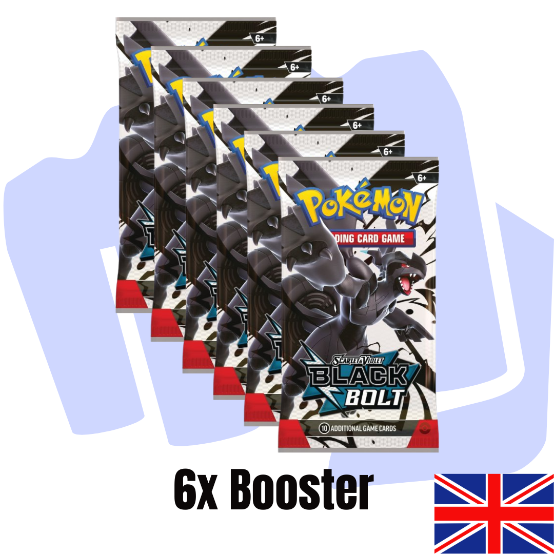 6x Pokemon Black Bolt/ White Flare Booster Englisch/Deutsch